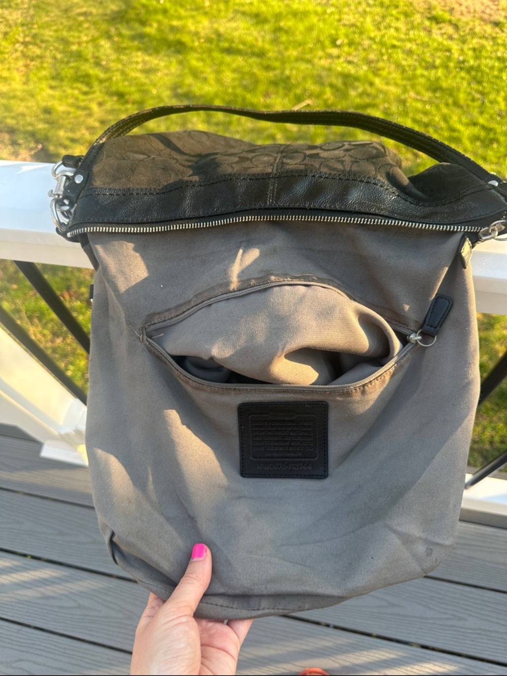 COACH Soho Signature Large Back Shoulder Hobo 13744 - Picture 16 of 16